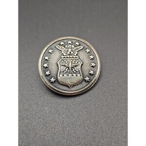 Vintage L & R Metal Bronx NY Metal Silver Military Uniform Button 2 pcs Eagle